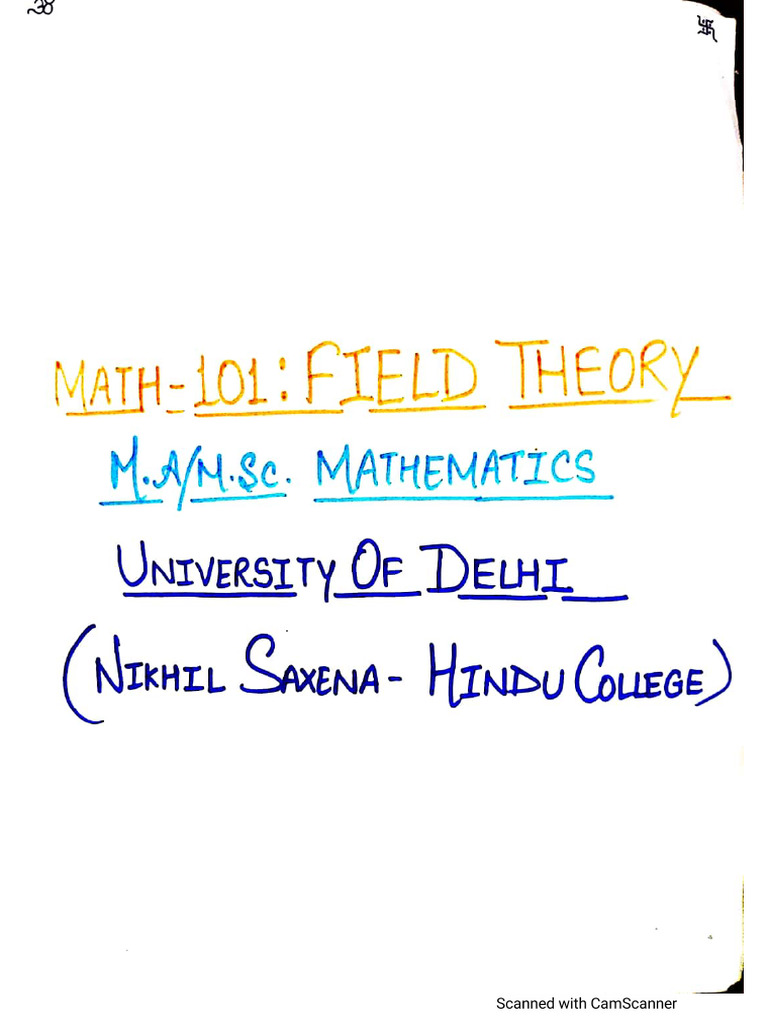 Field Theory Notes | PDF