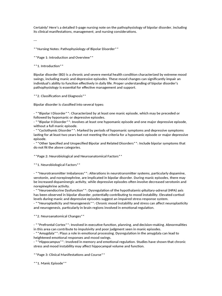 Bipolar Disorder | PDF | Mania | Mood Disorders