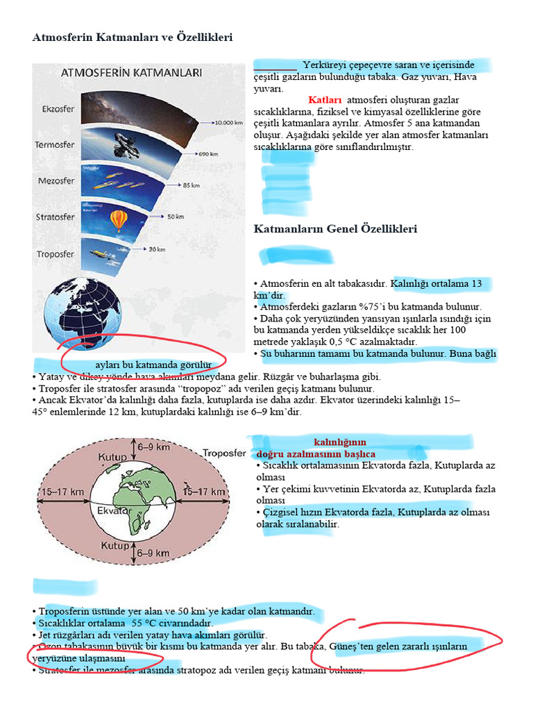 Atmosferin Katmanlari Ve Ozellikleri | PDF