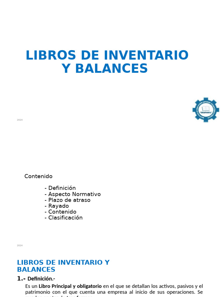 Libros de Inventario y Balances | PDF