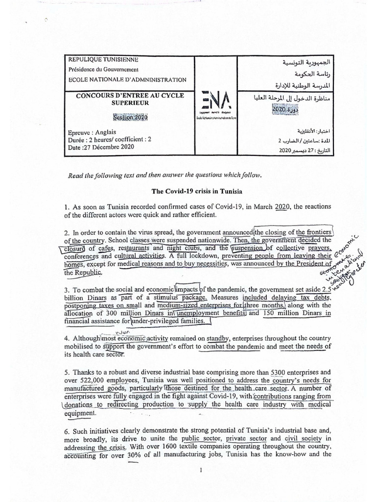Exam 2020 Ena | PDF