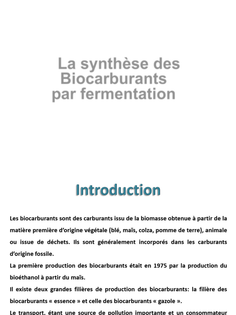 Cours de La Synthã Se Des Biocarburants | PDF