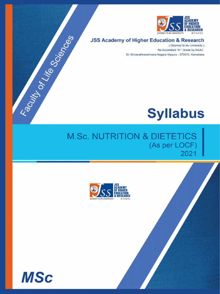 MSC Nutrition & Dietetics Syllabus - LOCF Scheme | PDF