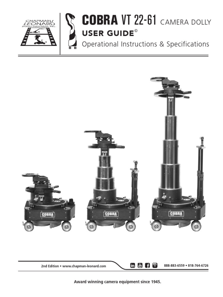Chapman Leonard Cobra Dolly User Guide | PDF