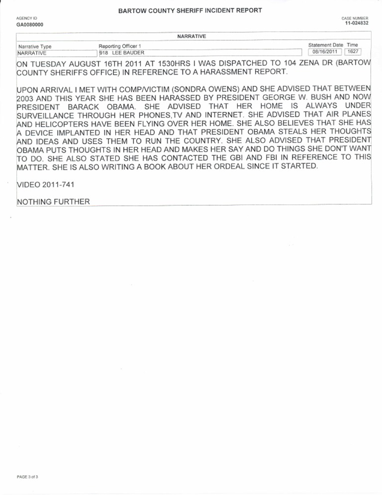 Bartow County Harassment Incident Report | PDF | Law