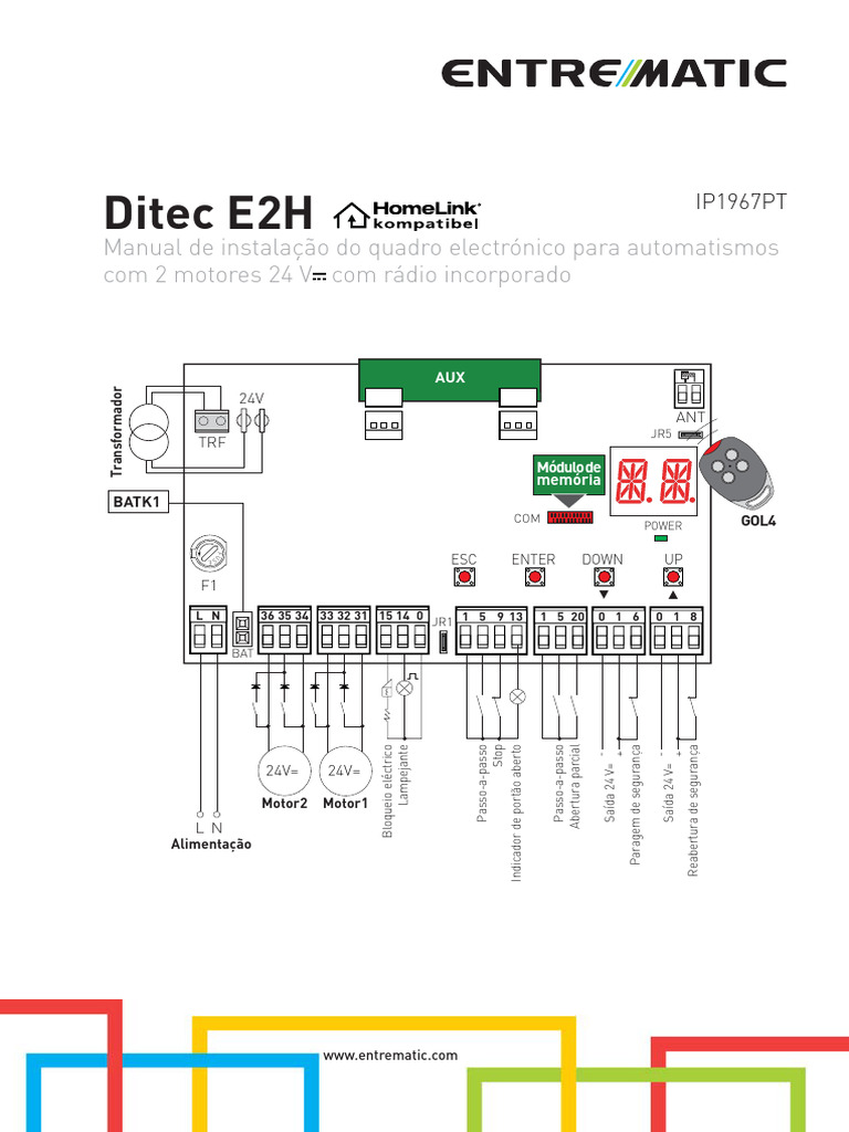 Manual de Instalação Ditec E2H | PDF | Automação