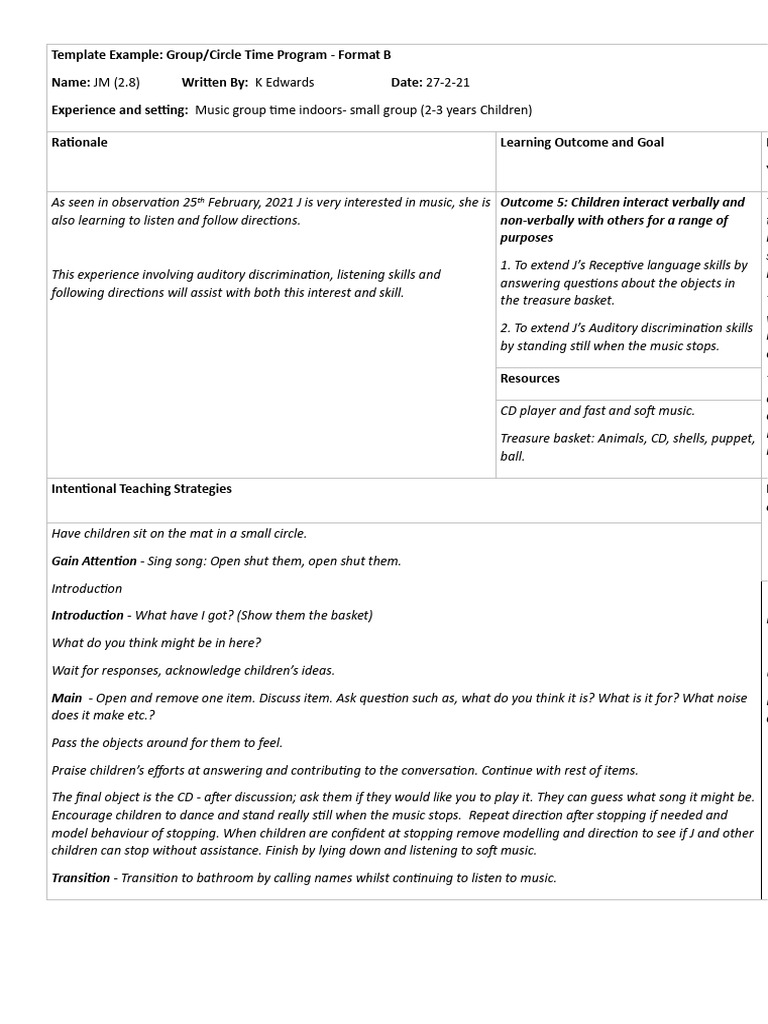 Group Planning Template Copy Pdf