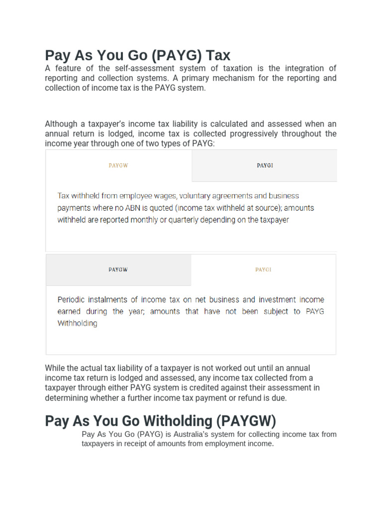 PAYG Installment | PDF