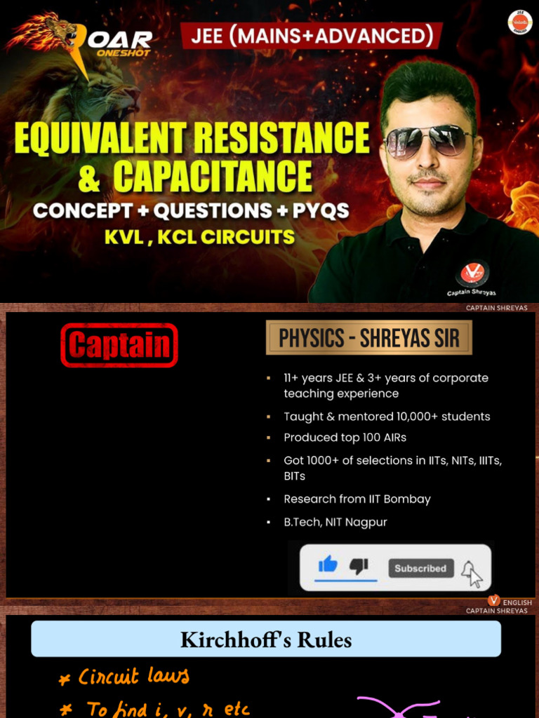 JEE Resistors & Capacitors Equivalent | PDF