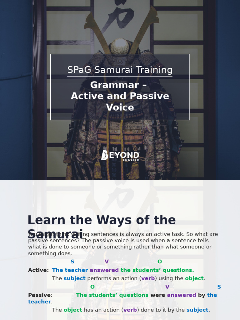 [398563]Grammar 4 Active and Passive Voice PowerPoint PDF