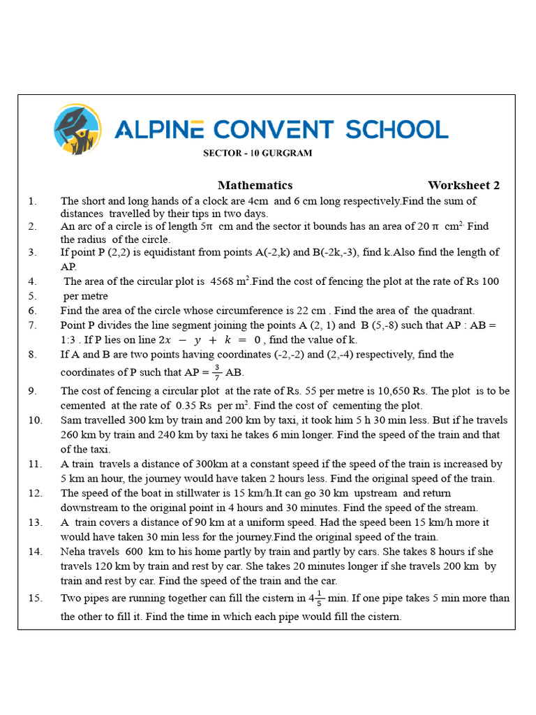 Practice Worksheet 2 G 10 | PDF
