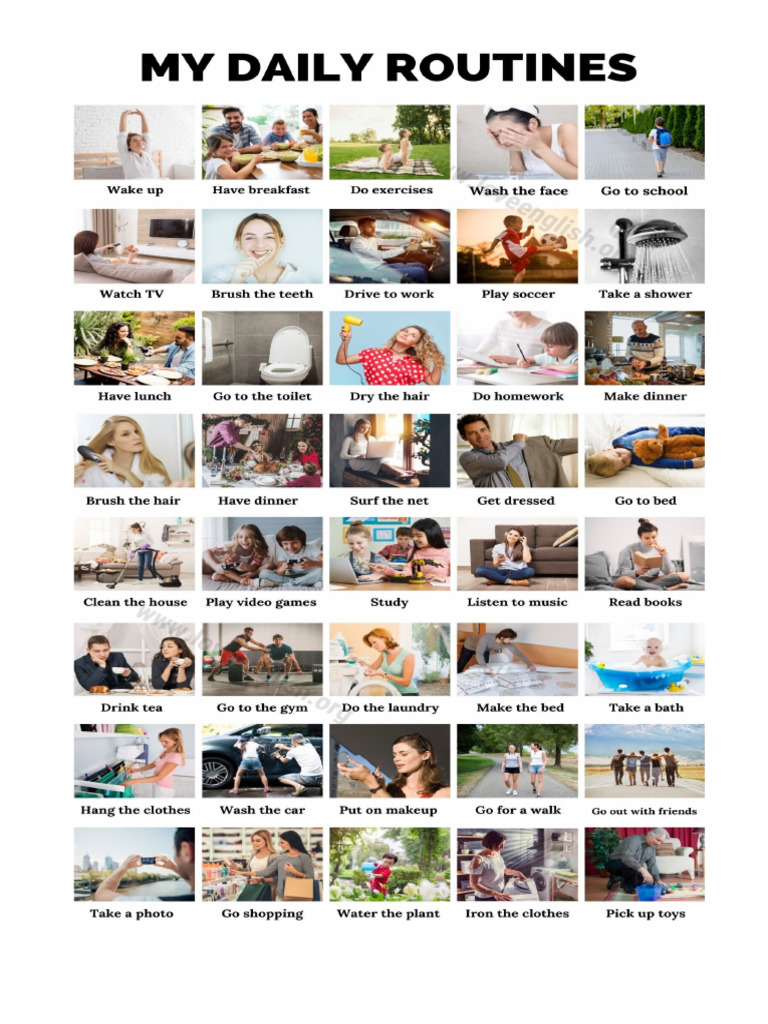 Routines Vocabulary | PDF