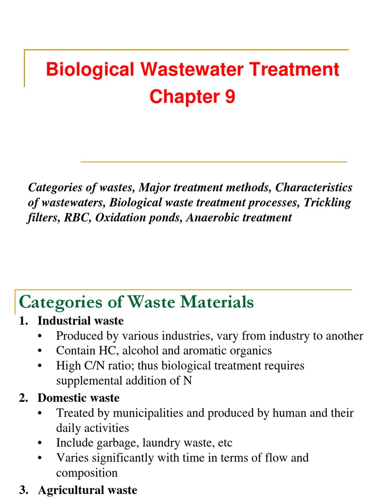 Biological Wastewater Treatment Methods | PDF | Sewage Treatment ...