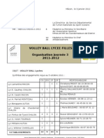 Volley Ball Lycee Filles Organisation Journée 3 2011-2012: 9 Etablissements 12 9 10 6