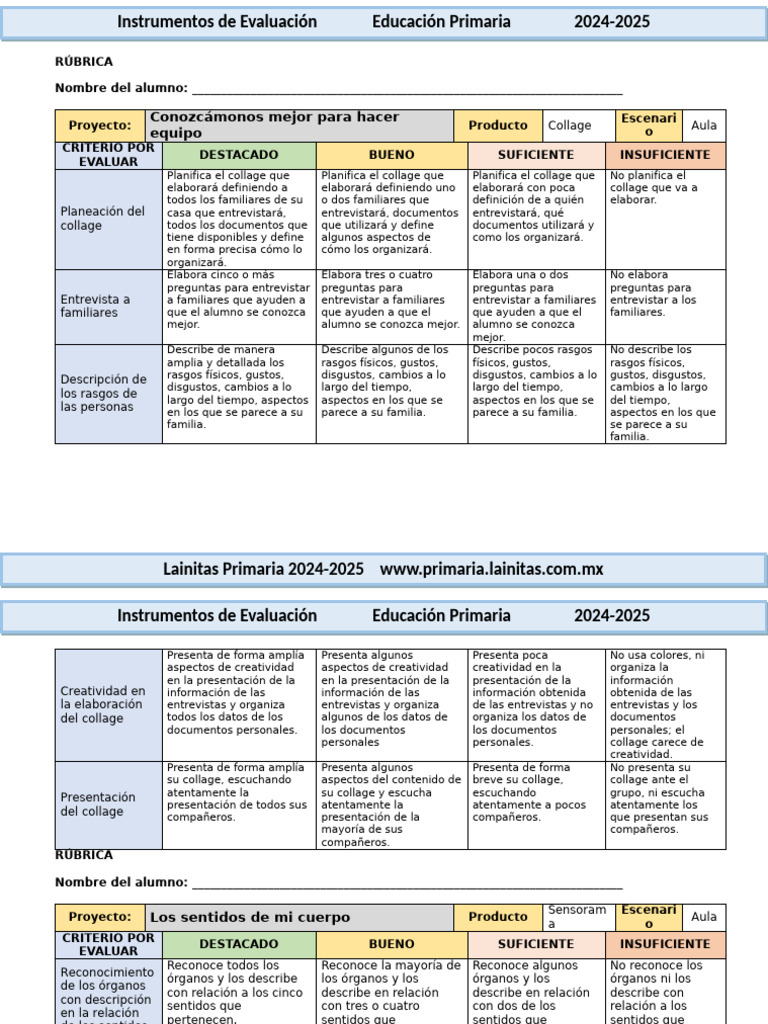 2do Grado Septiembre - Instrumentos de Evaluación (2024-2025) | PDF