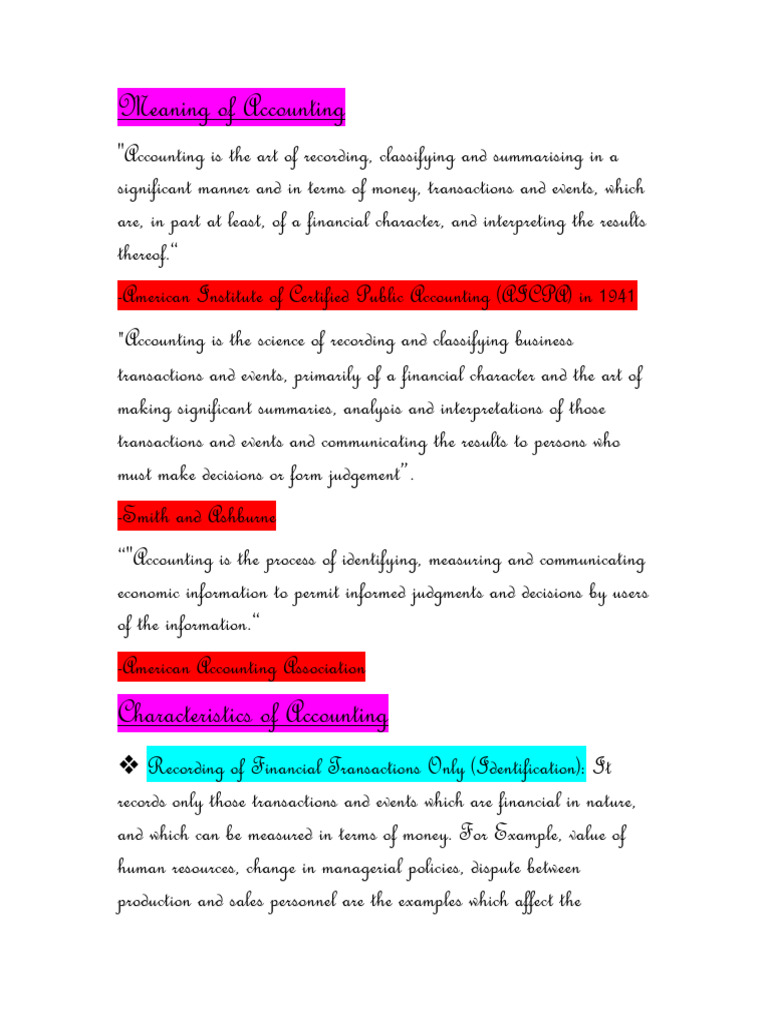 Meaning of accounting pdf