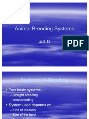 Animal Breeding Systems | PDF