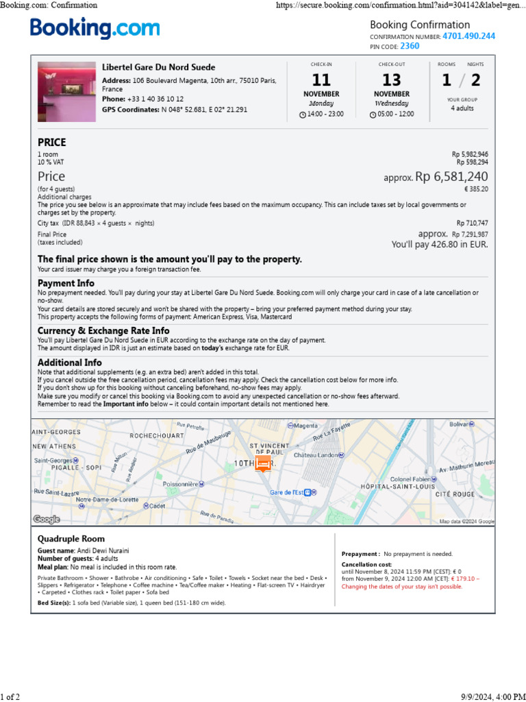 Confirmation - HTML PARIS | PDF