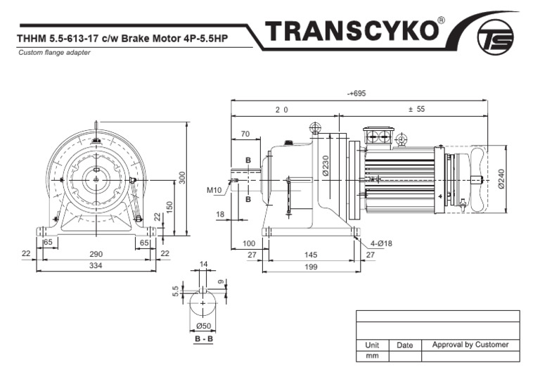 THHM 5,5-613-17cwBrakeMotor (Custom Adapter) | PDF