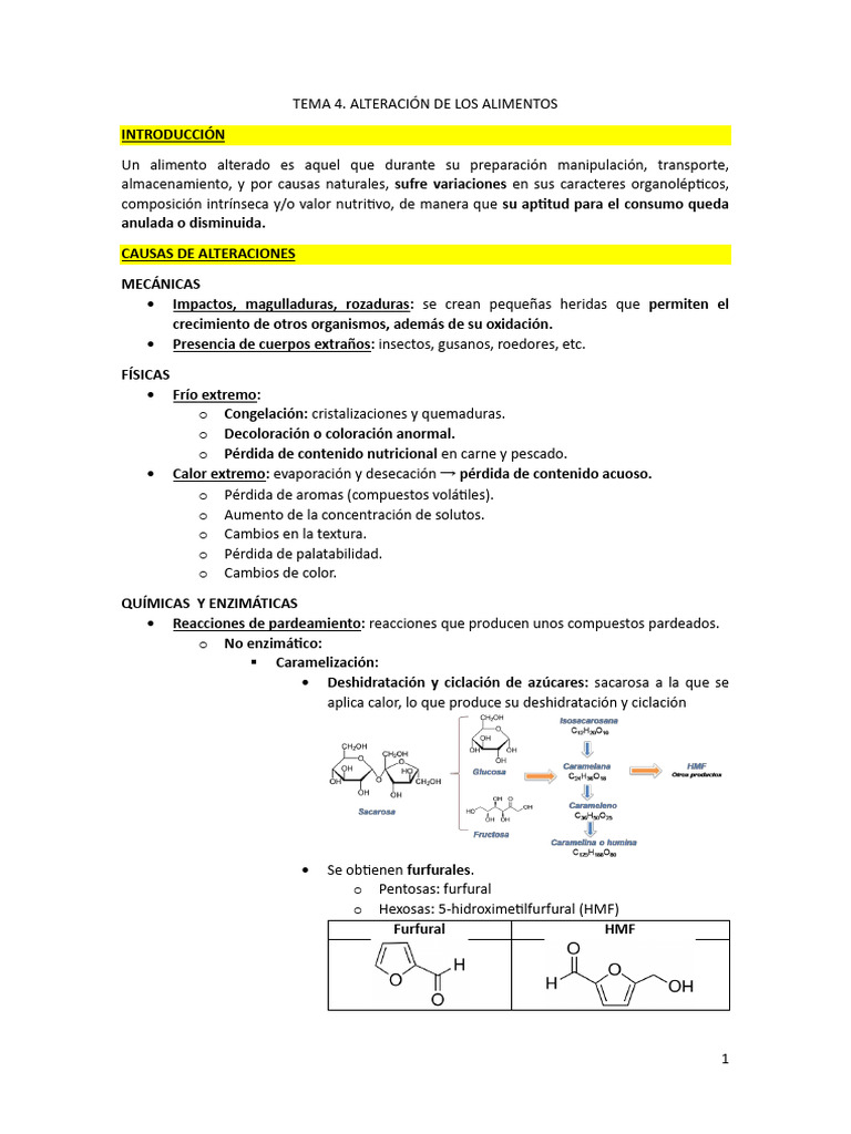 Tema 4. Alteración de Los Alimentos | PDF