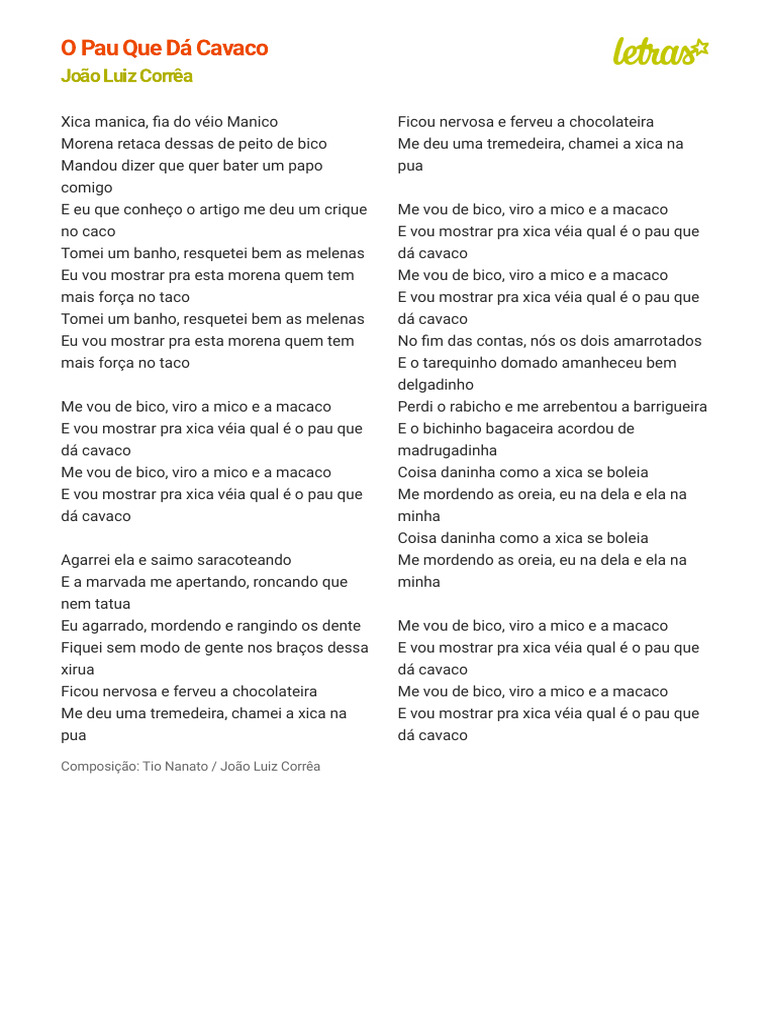 O PAU QUE DÁ CAVACO - João Luiz Corrêa (Impressão) | PDF