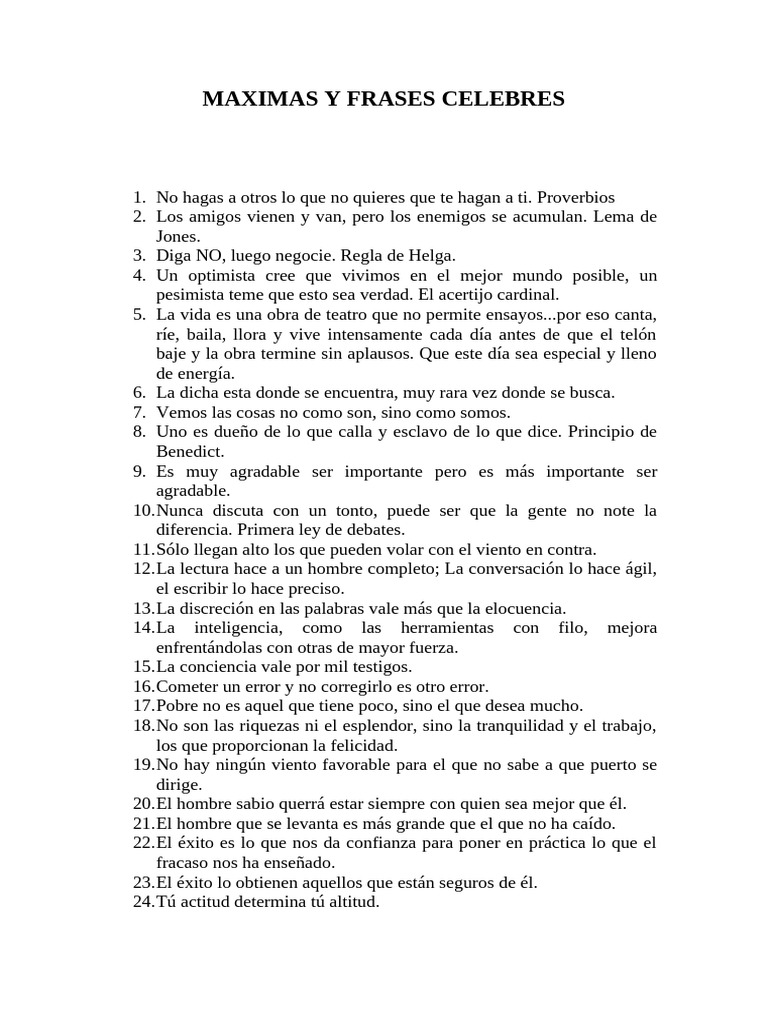 Maximas y Frases | PDF
