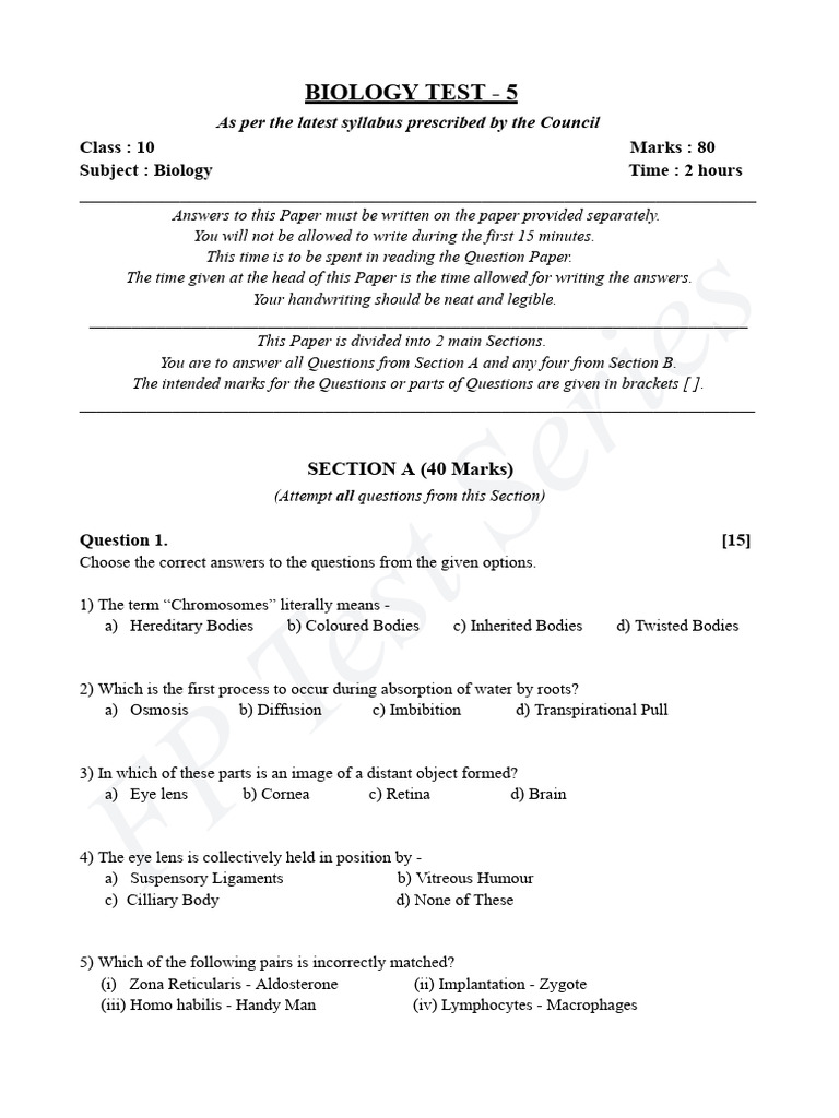 Biology FP Test 5 | PDF