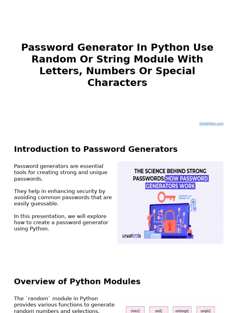 Password Generator in Python Use Random or String Module With Letters ...