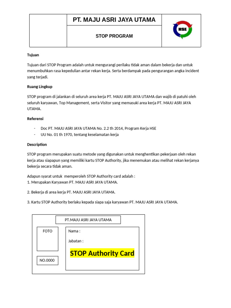 Stop Work Aouthority | PDF
