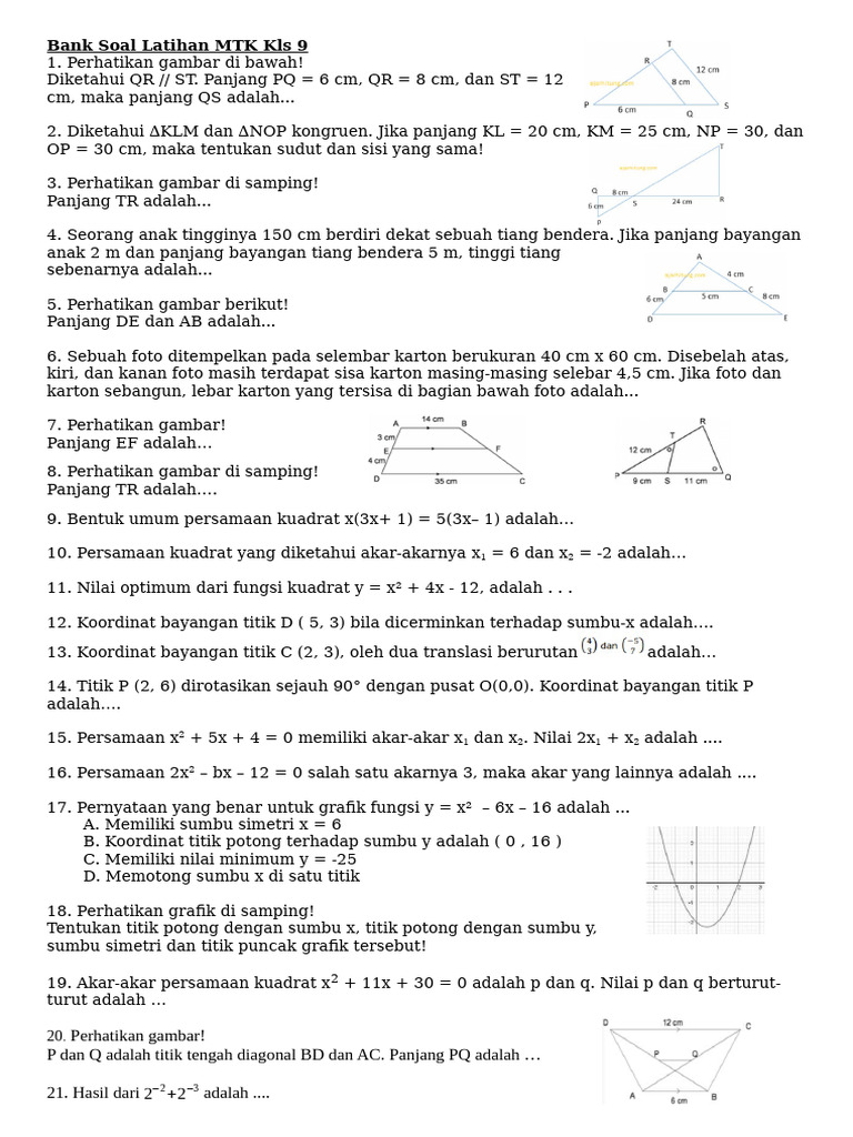 Latihan Soal Mat9 | PDF