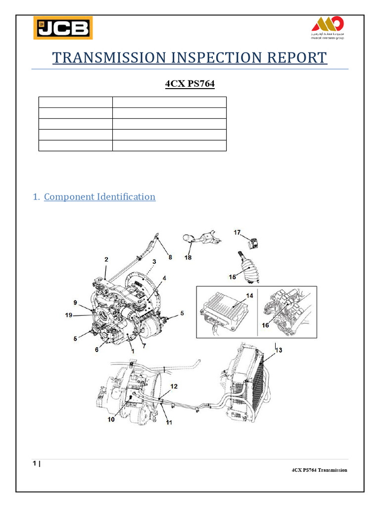 JCB 4CX PS764 Transmission Report | PDF | Clutch | Computers