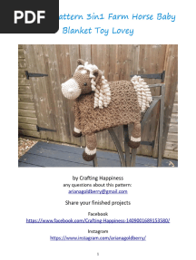 3in1 Farm Horse Baby Blanket Toy Lovey Crochet Pattern