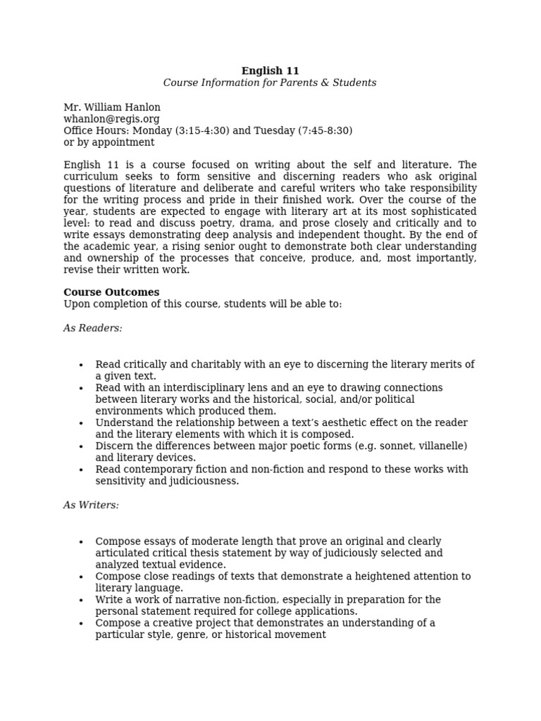 Junior Course Information 2023 2024 Pdf