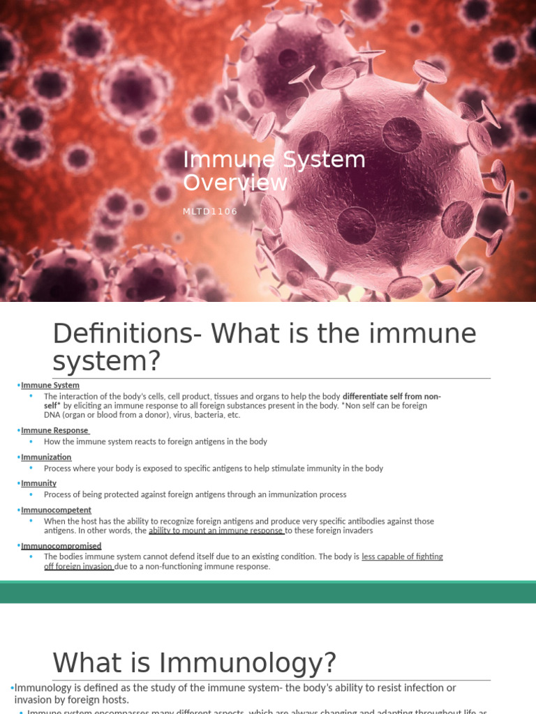 MLTD1106-1 The Immune System | PDF