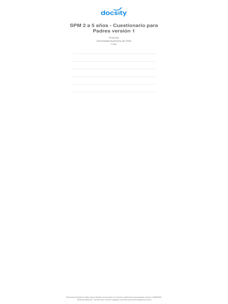Docsity SPM 2 A 5 Anos Cuestionario para Padres Version 1 | PDF