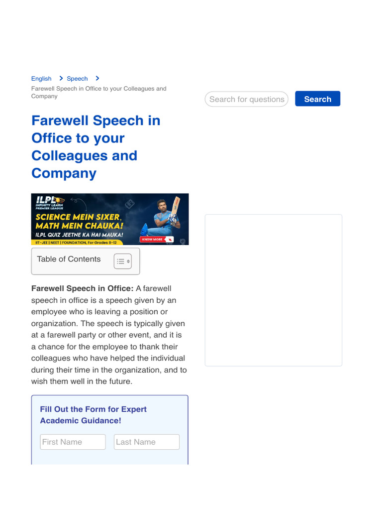 Farewell Speech for Office Colleagues | PDF | Knowledge