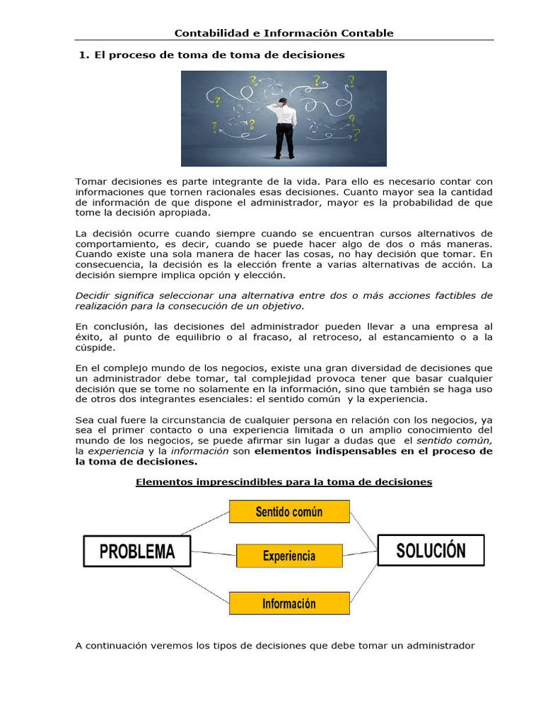 Toma de Decisiones en Contabilidad | PDF | Contabilidad | Toma de ...