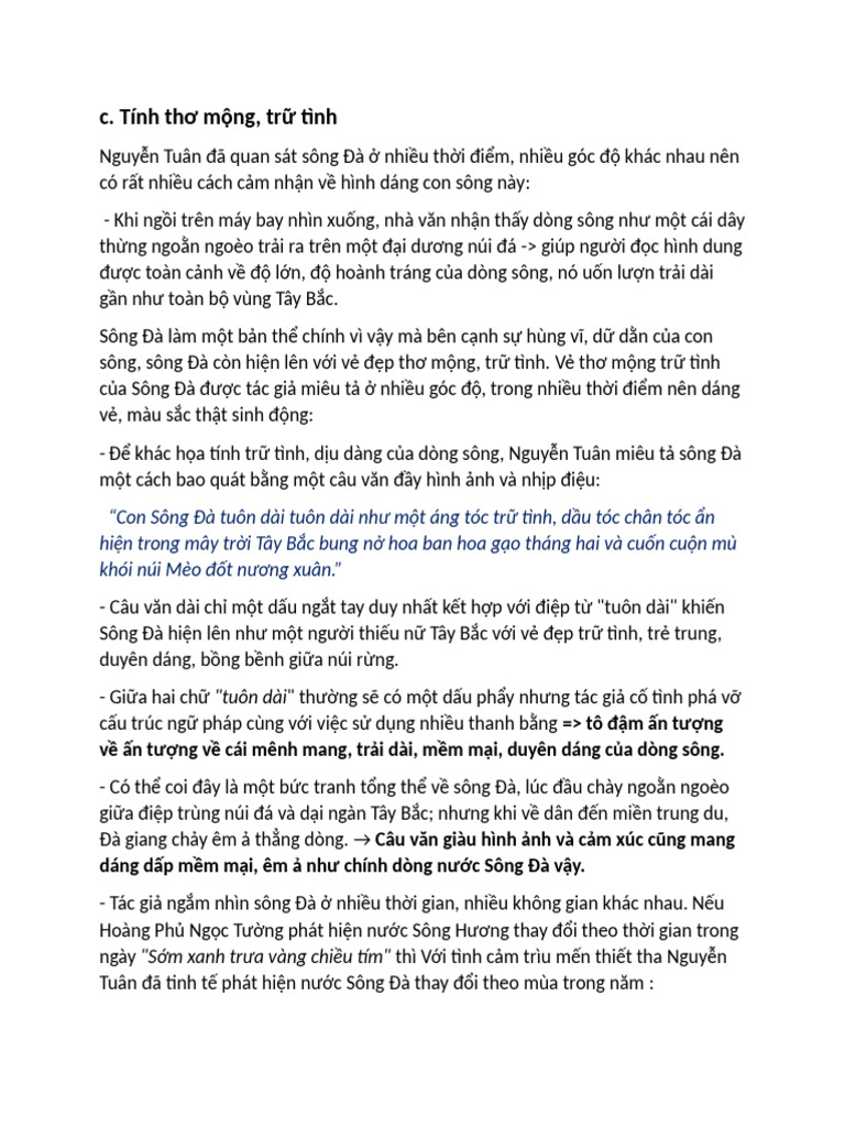 Tính Thơ M NG TR Tình C A Sông Đà | PDF