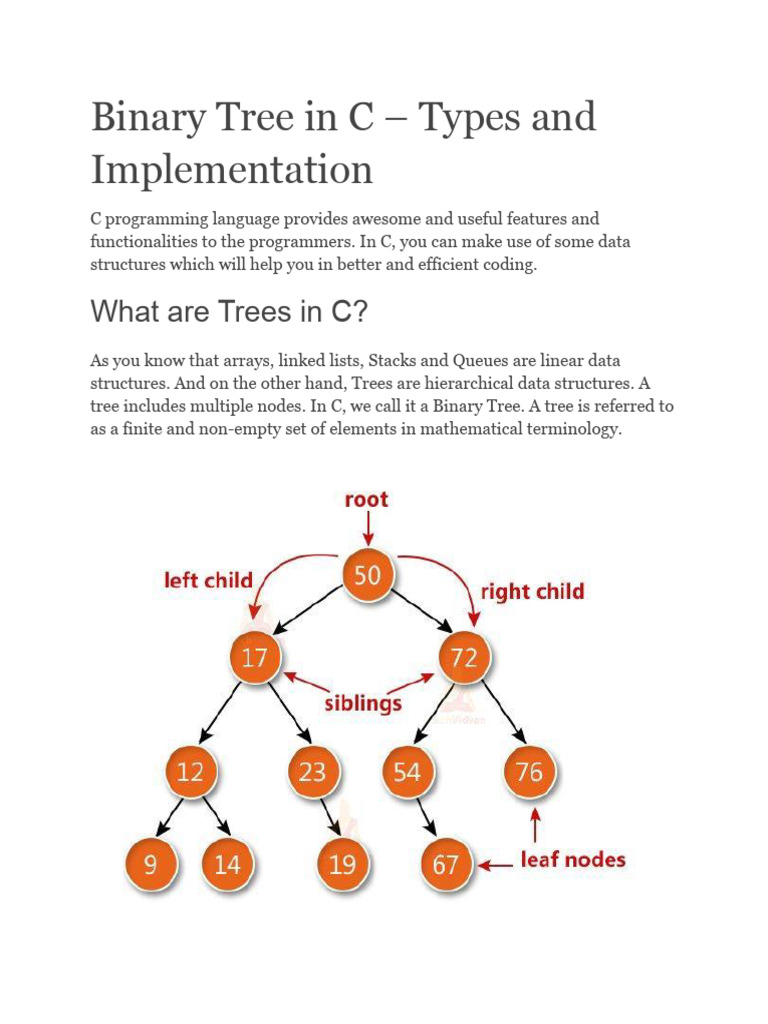 Binary Tree in C | PDF