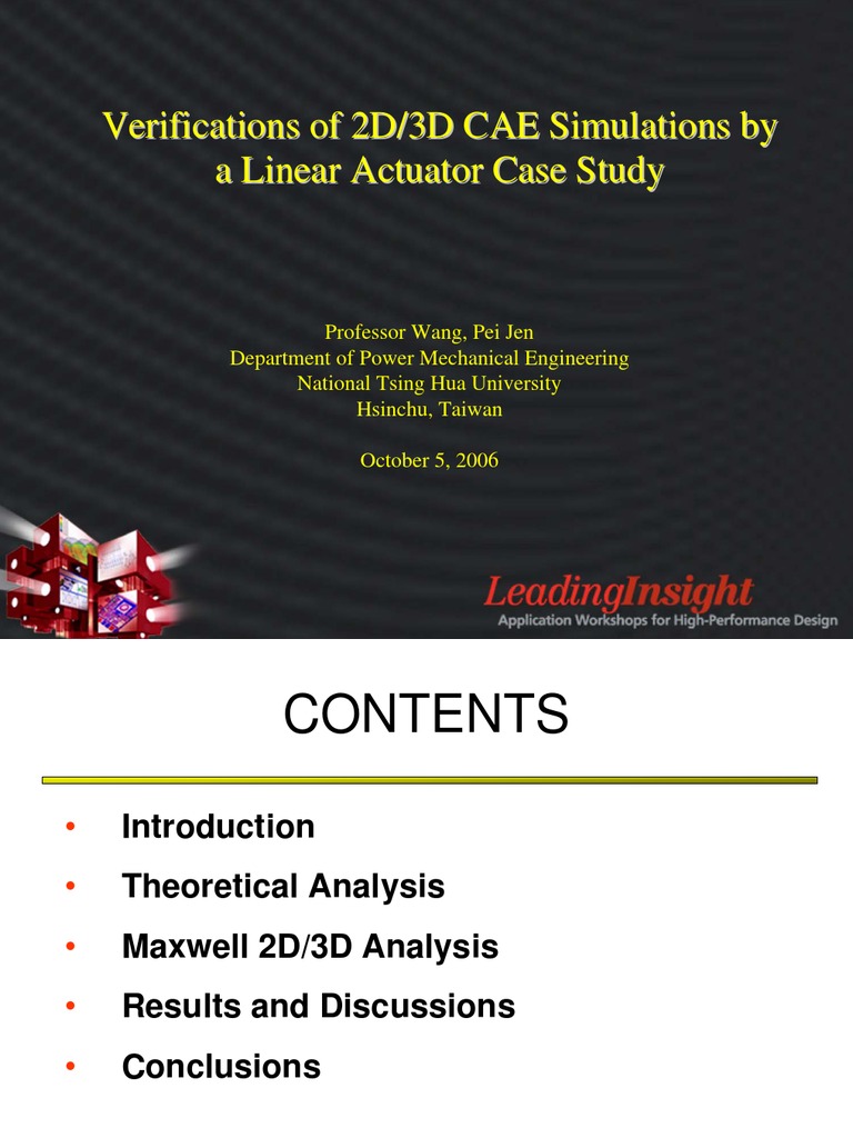CAE Simulation Verification for Linear Actuators | PDF | Magnetic Field ...