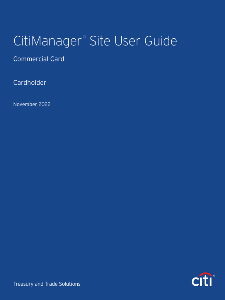 CitiManager Cardholder End-to-End User Guide - CC | PDF
