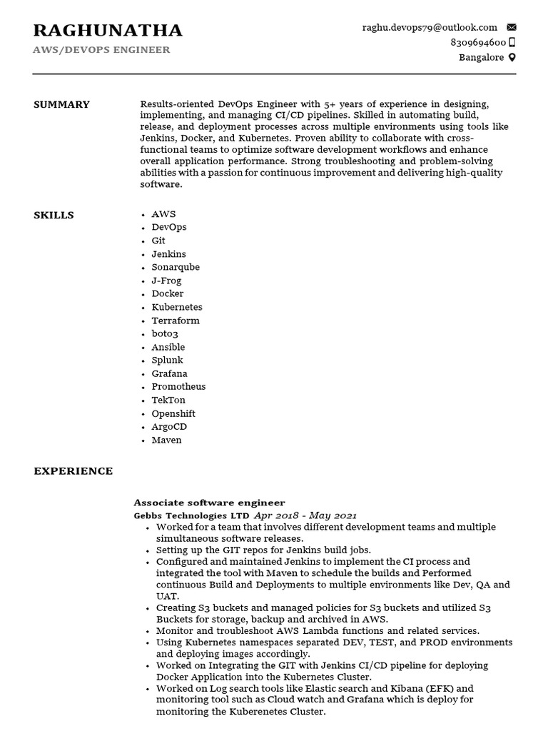 AWS-DevOps Engineer - Resume | PDF | Cloud Computing | Distributed ...