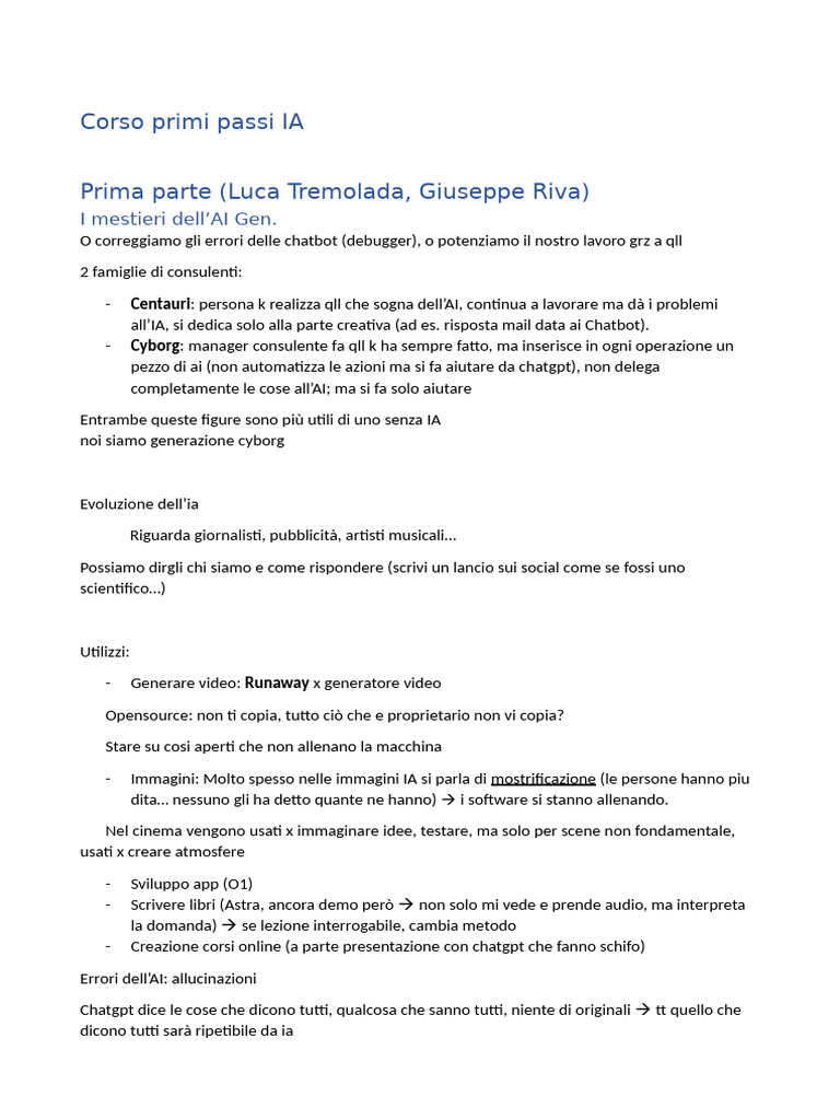 Corso Primi Passi IA | PDF