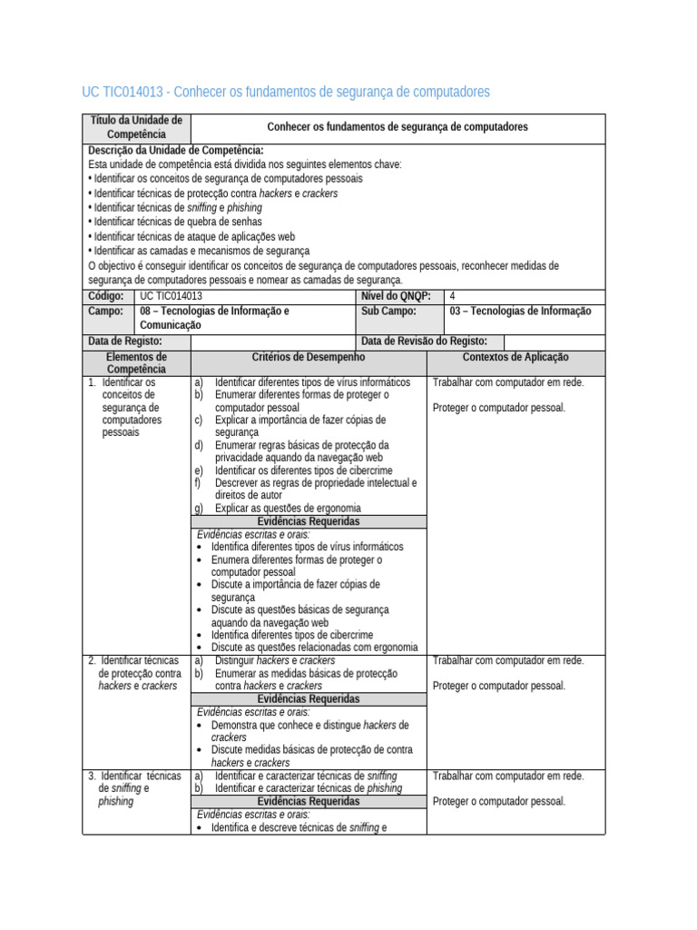 Uc Tic014013 CFSC | PDF