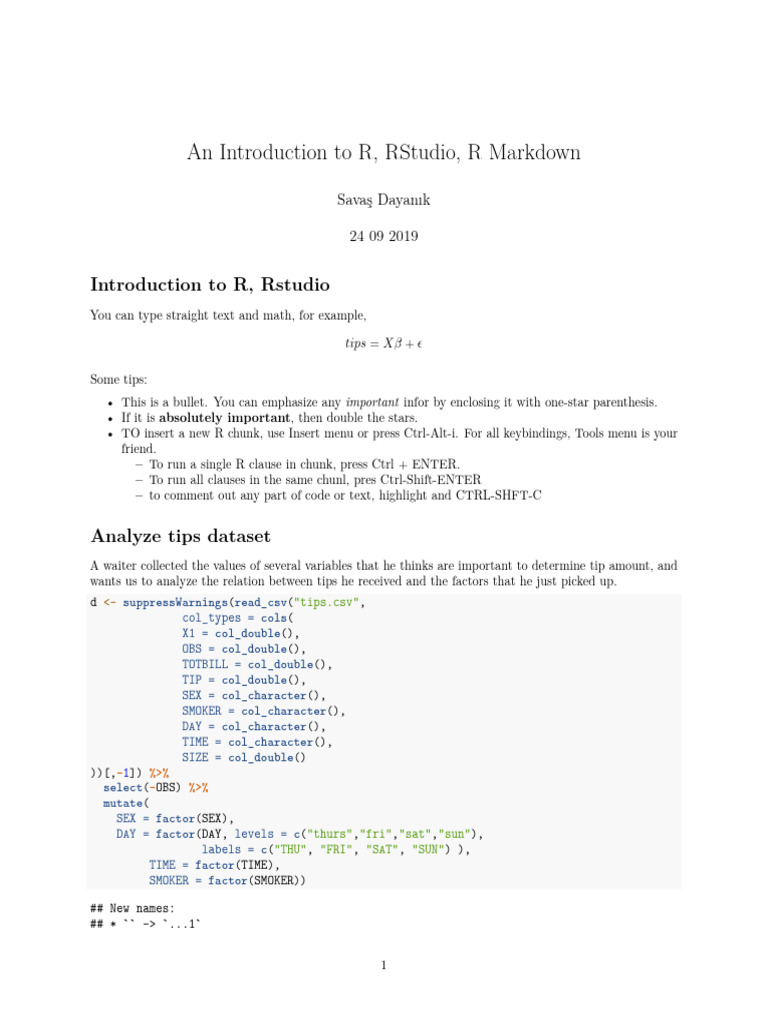 R Examples: Categorical Variables | PDF