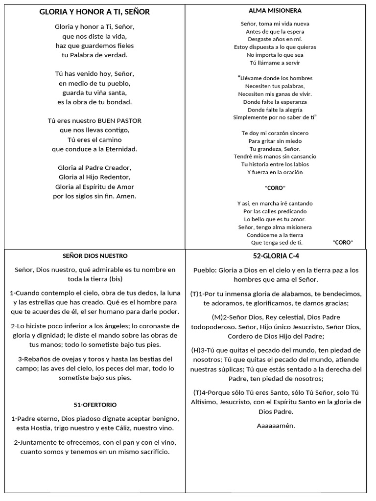 Canciones Coro Pdf