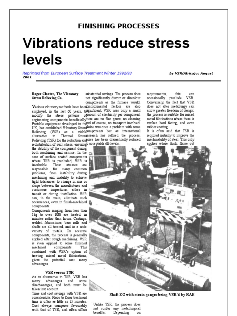 Vibratory Stress Relieving Finishing Processes PDF Casting
