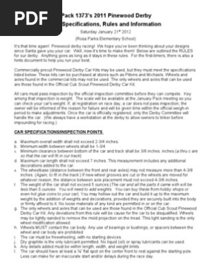 Pinewood Derby Rules-2012