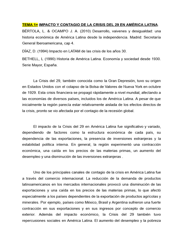 Crisis Del 29 y Modelo ISI | PDF | Gran depresion | Política