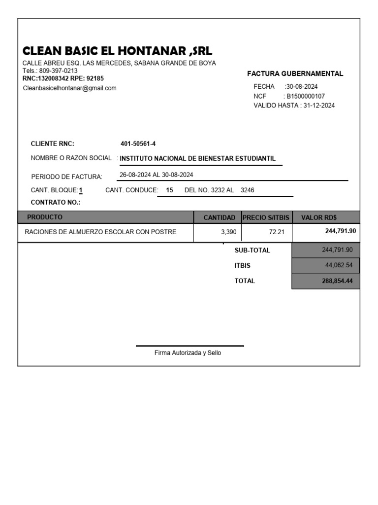 Factura agosto clean basic pdf